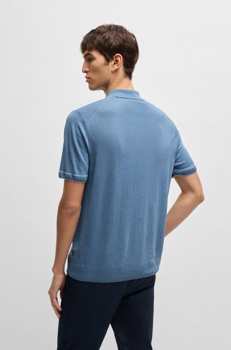 Hugo Boss Jersey En Mezcla De Lino Con Tapeta De Cremallera