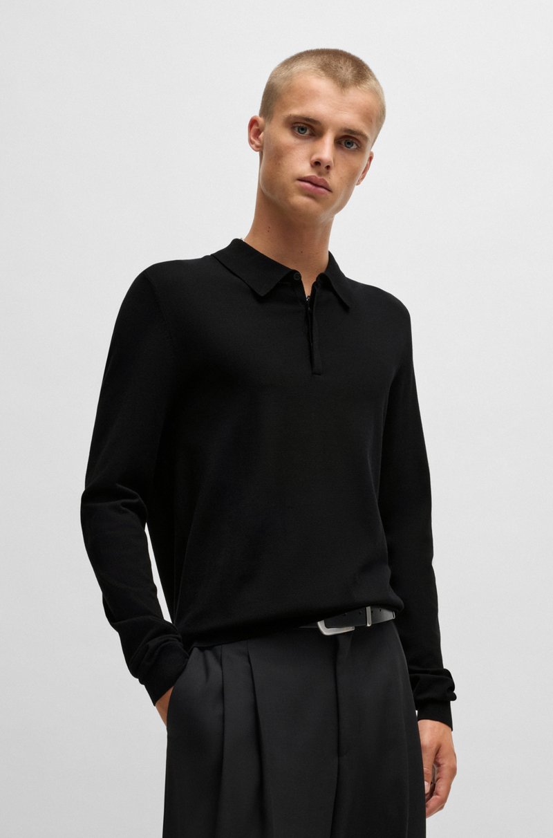 Hugo Boss Jersey estilo polo slim fit en punto con tapeta oculta