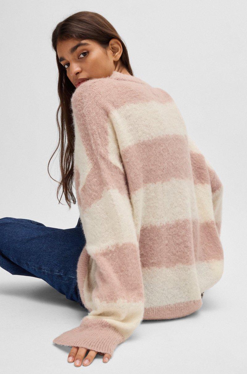 Hugo Boss Jersey Oversize Fit Con Rayas Anchas Irregulares