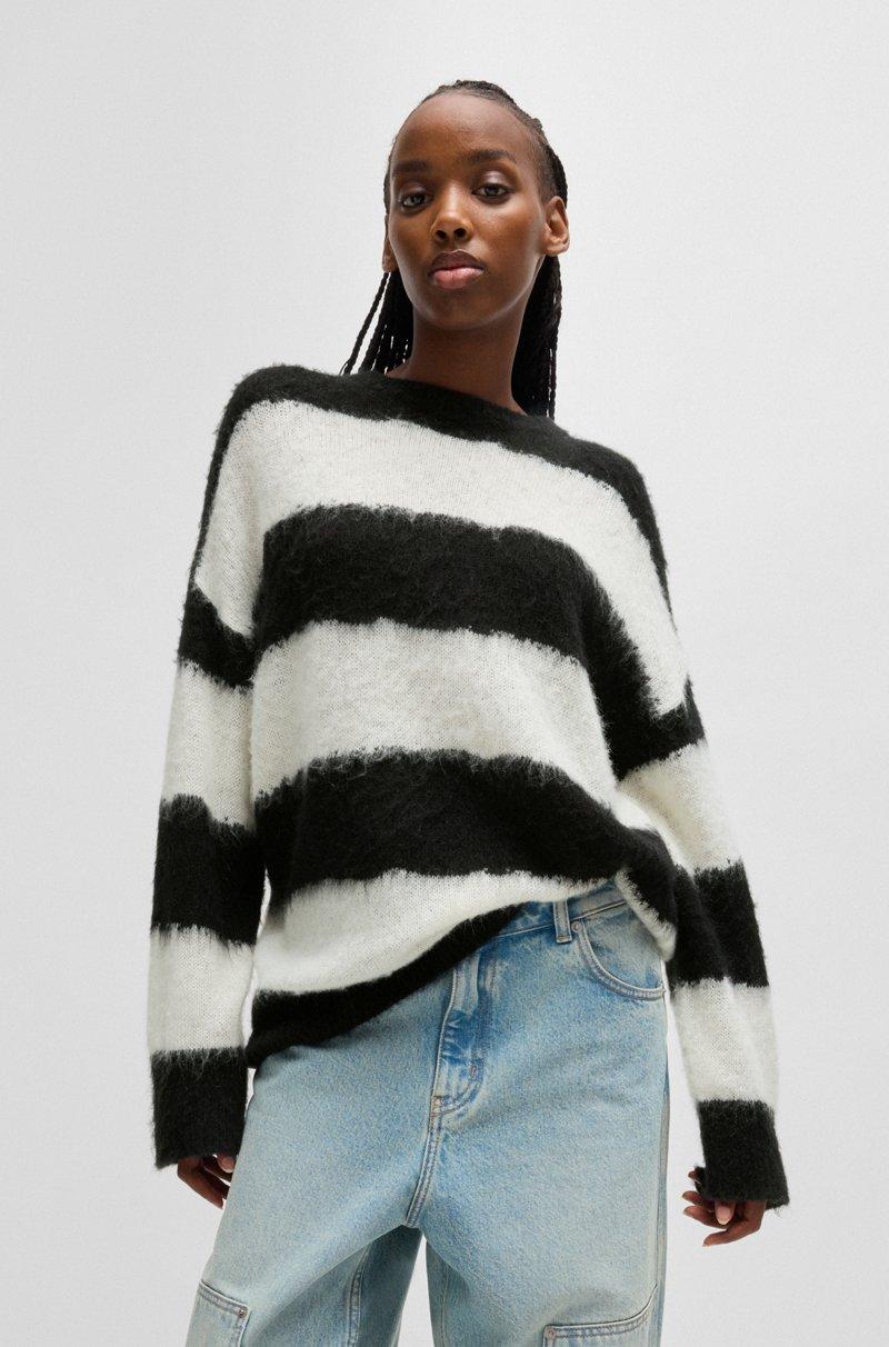 Hugo Boss Jersey oversize fit con rayas anchas irregulares