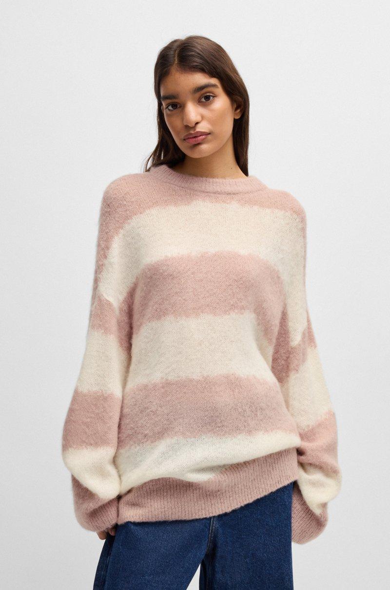 Hugo Boss Jersey Oversize Fit Con Rayas Anchas Irregulares