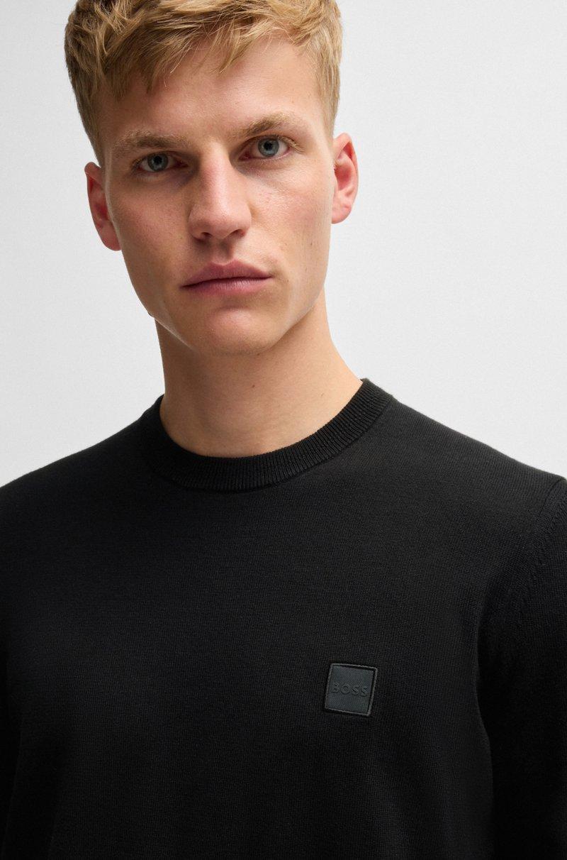 Hugo Boss Jersey Regular Fit De Algodón Y Cashmere Con Parche De Logo