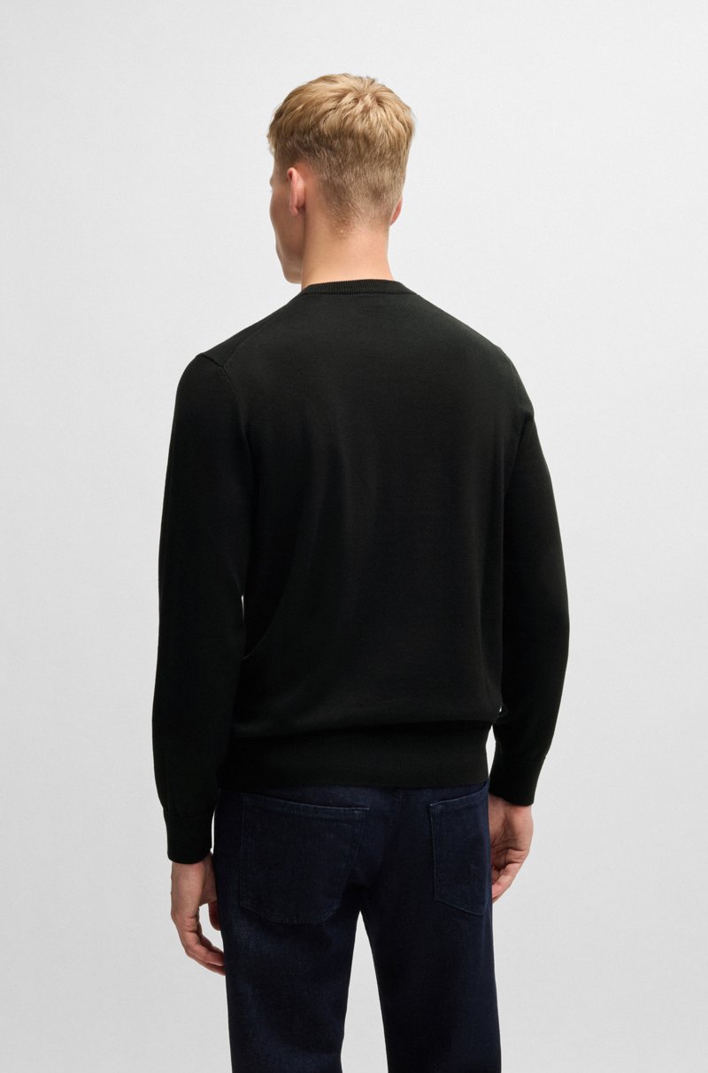 Hugo Boss Jersey Regular Fit De Algodón Y Cashmere Con Parche De Logo