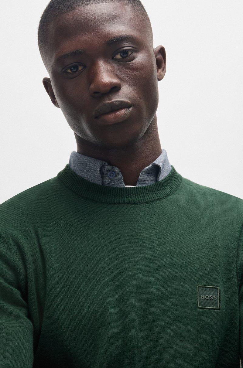 Hugo Boss Jersey Regular Fit De Algodón Y Cashmere Con Parche De Logo