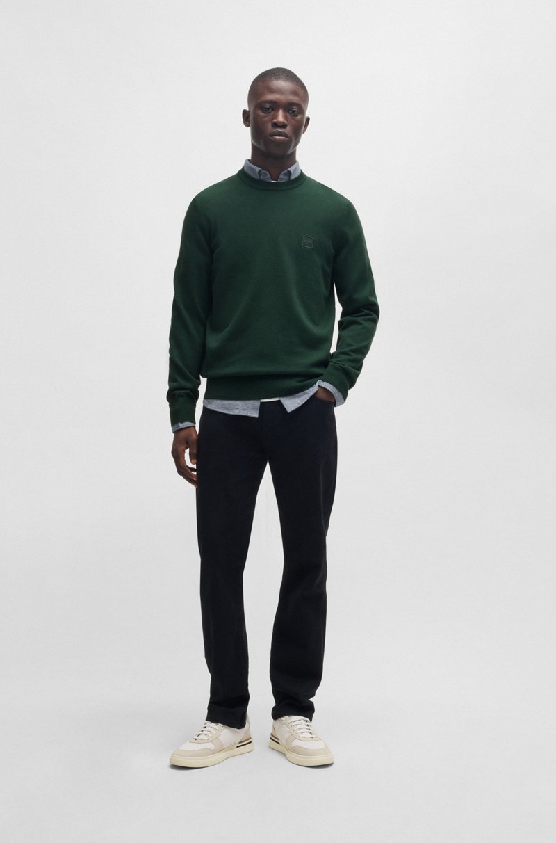 Hugo Boss Jersey Regular Fit De Algodón Y Cashmere Con Parche De Logo