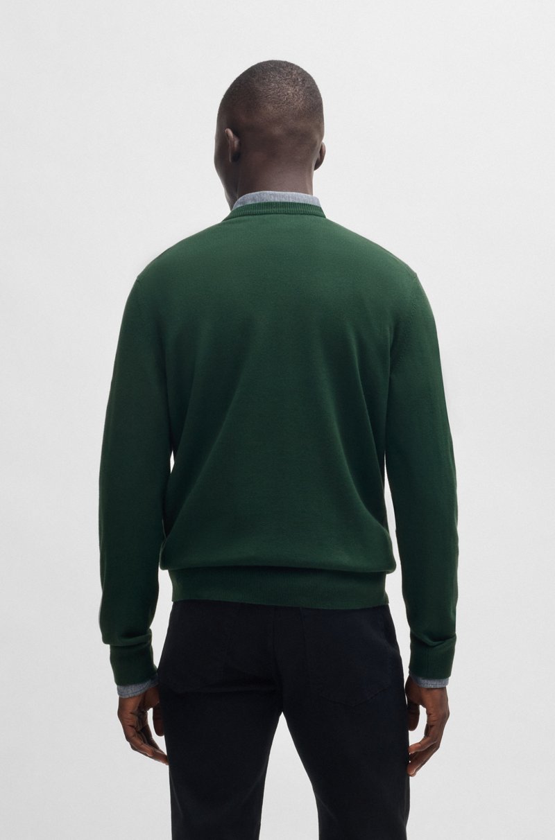 Hugo Boss Jersey Regular Fit De Algodón Y Cashmere Con Parche De Logo