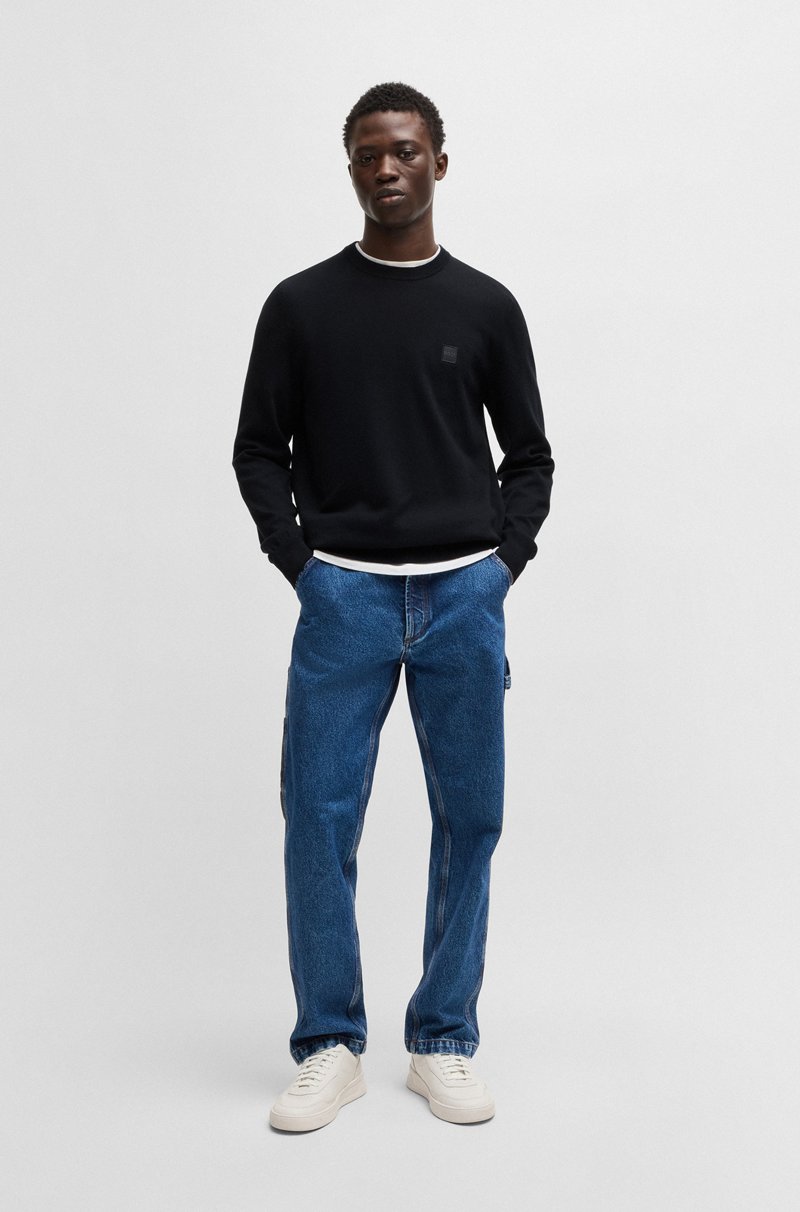 Hugo Boss Jersey Regular Fit De Algodón Y Cashmere Con Parche De Logo