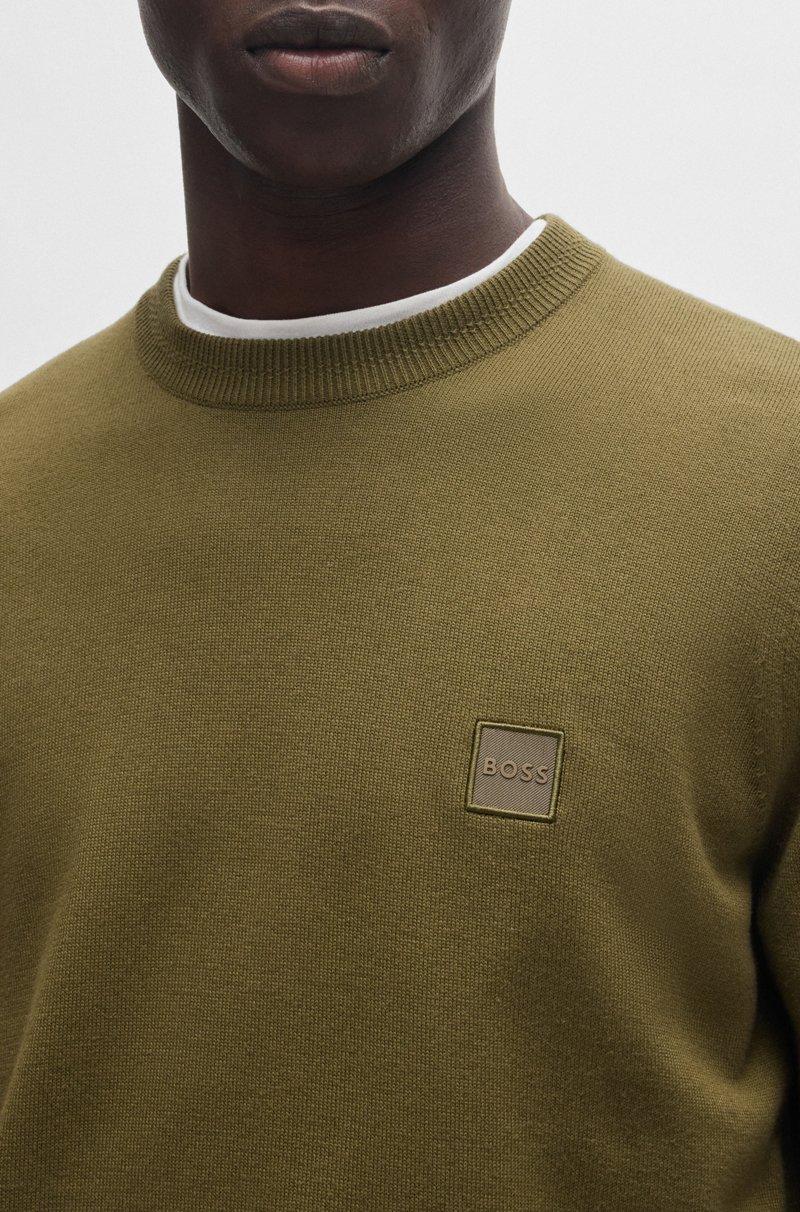 Hugo Boss Jersey Regular Fit De Algodón Y Cashmere Con Parche De Logo