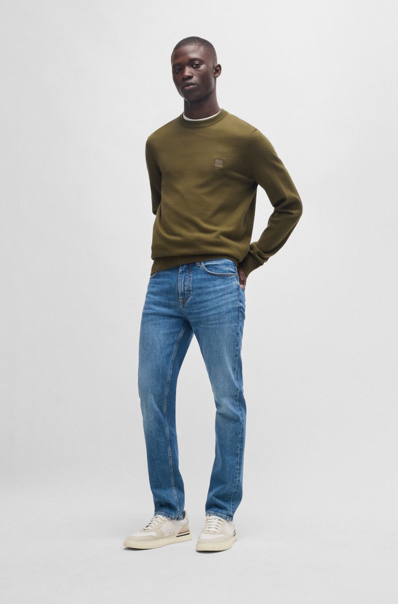 Hugo Boss Jersey Regular Fit De Algodón Y Cashmere Con Parche De Logo