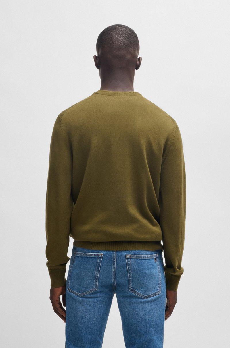 Hugo Boss Jersey Regular Fit De Algodón Y Cashmere Con Parche De Logo