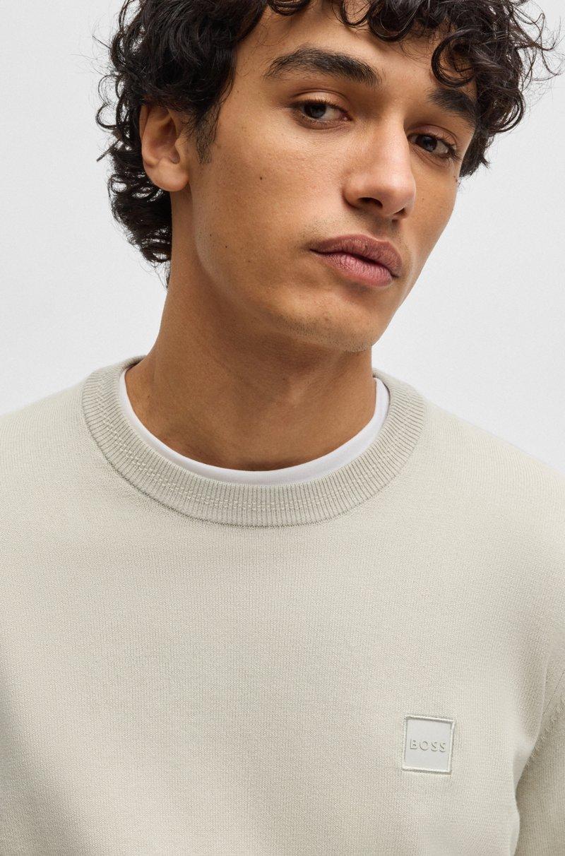 Hugo Boss Jersey Regular Fit De Algodón Y Cashmere Con Parche De Logo