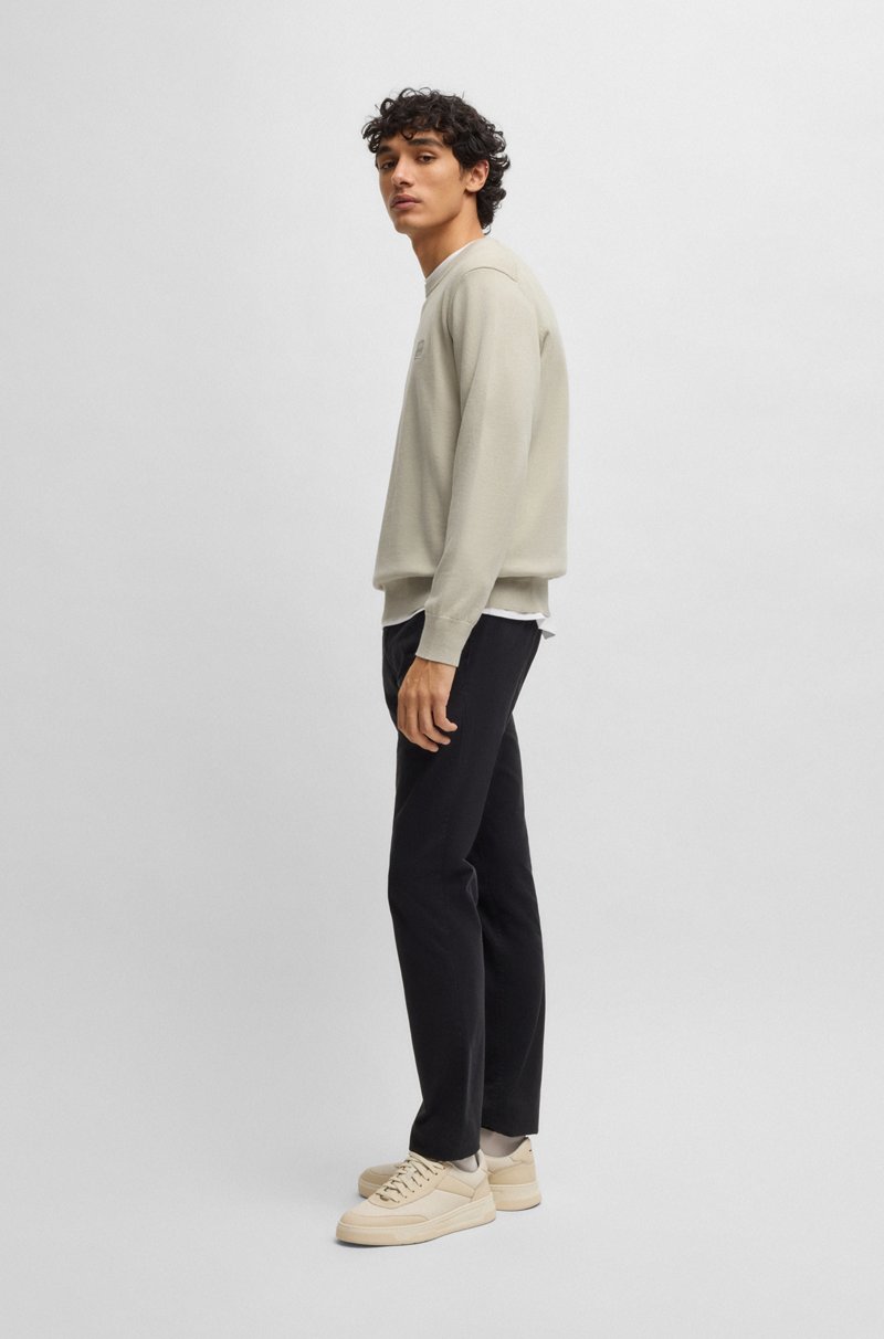 Hugo Boss Jersey Regular Fit De Algodón Y Cashmere Con Parche De Logo