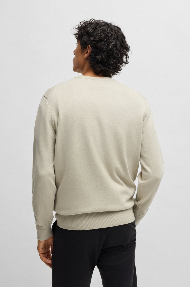 Hugo Boss Jersey Regular Fit De Algodón Y Cashmere Con Parche De Logo