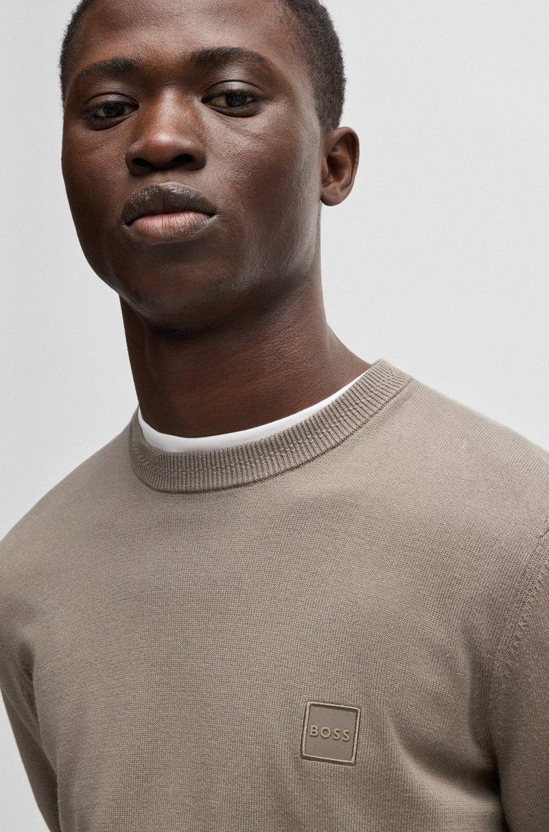 Hugo Boss Jersey Regular Fit De Algodón Y Cashmere Con Parche De Logo