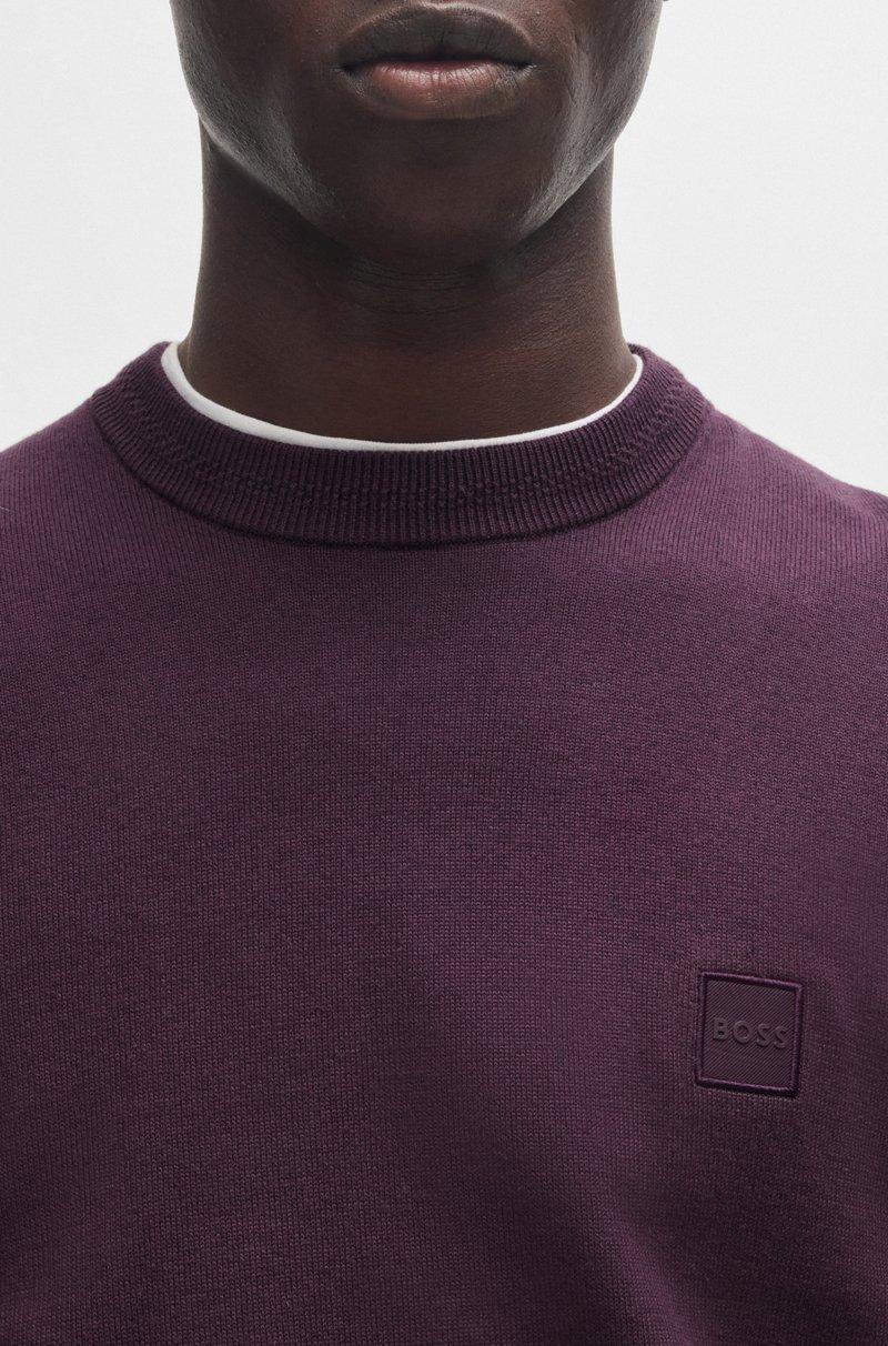 Hugo Boss Jersey Regular Fit De Algodón Y Cashmere Con Parche De Logo