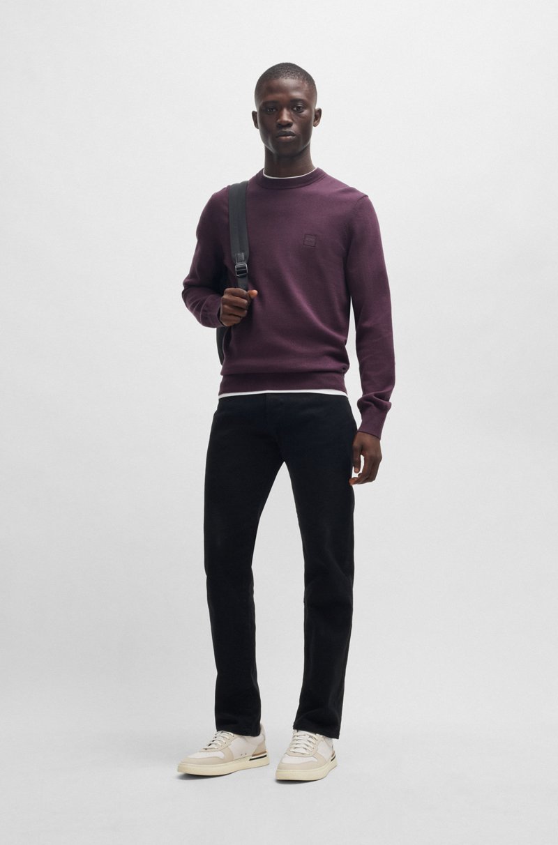 Hugo Boss Jersey Regular Fit De Algodón Y Cashmere Con Parche De Logo