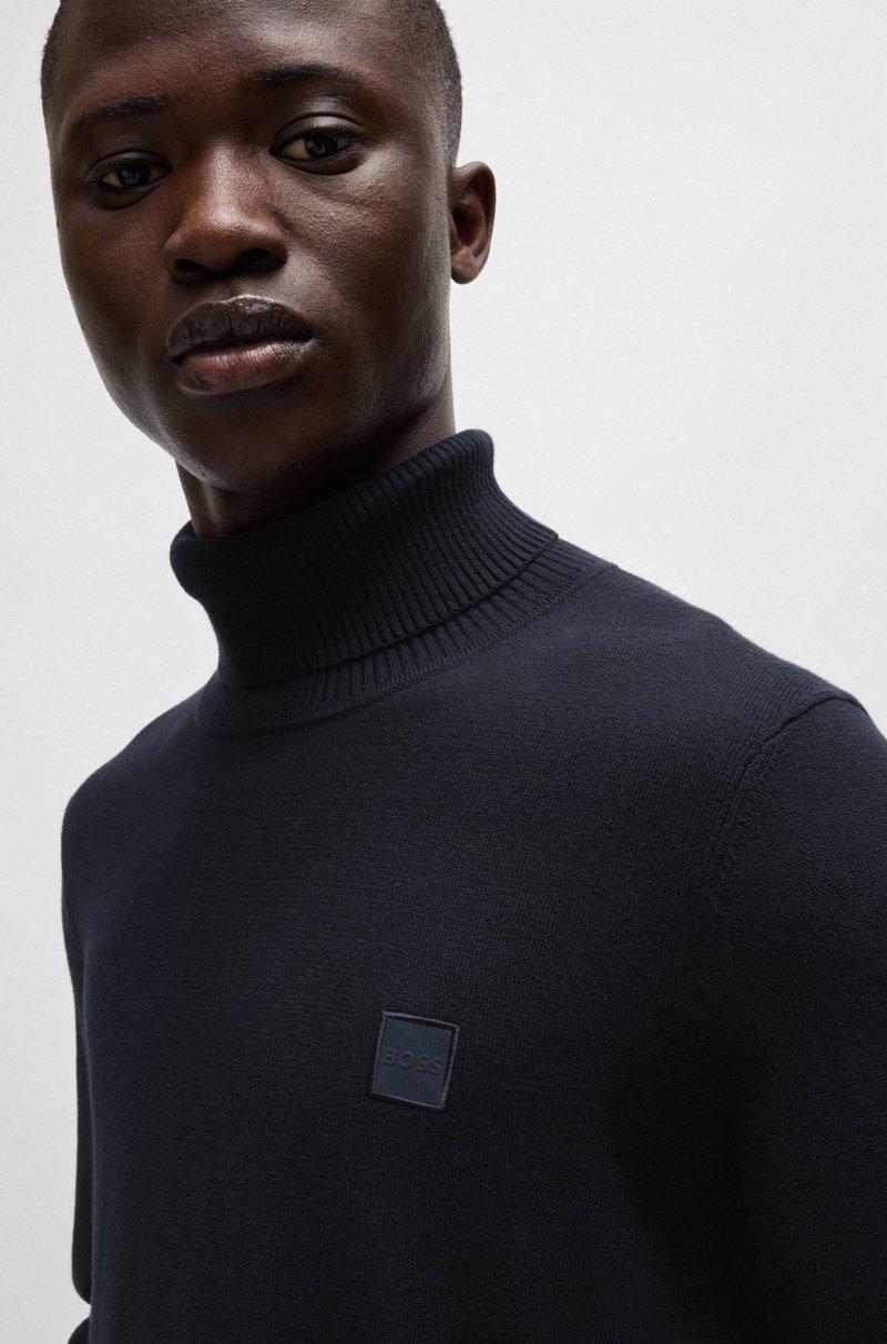 Hugo Boss Jersey Regular Fit De Cuello Vuelto En Algodón Y Cashmere