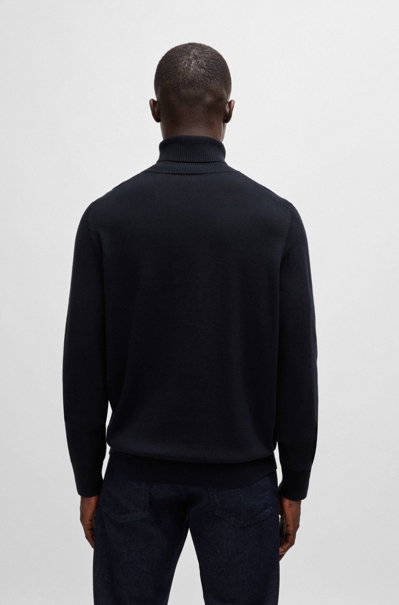 Hugo Boss Jersey Regular Fit De Cuello Vuelto En Algodón Y Cashmere
