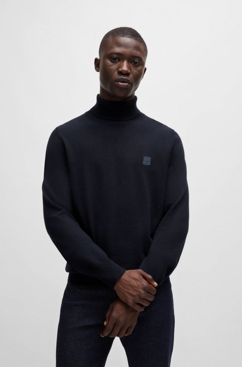Hugo Boss Jersey regular fit de cuello vuelto en algodón y cashmere