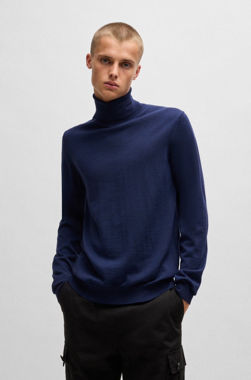 Hugo Boss Jersey regular fit de cuello vuelto en lana virgen