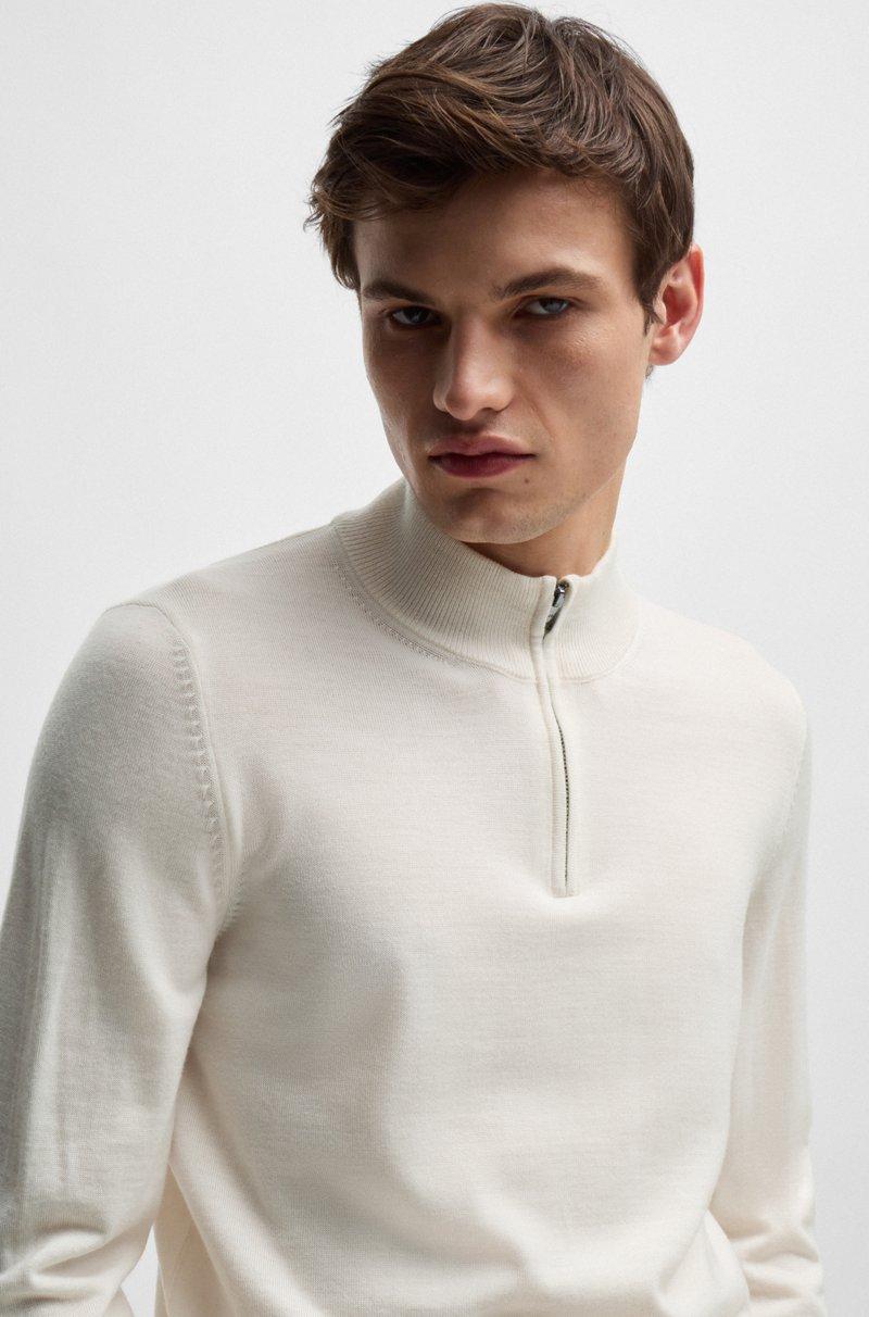 Hugo Boss Jersey Regular Fit De Lana Virgen Con Cremallera En El Cuello