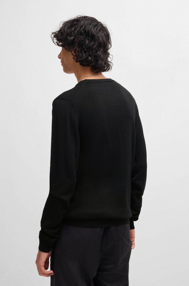 Hugo Boss Jersey Regular Fit De Lana Virgen Con Cuello En Pico