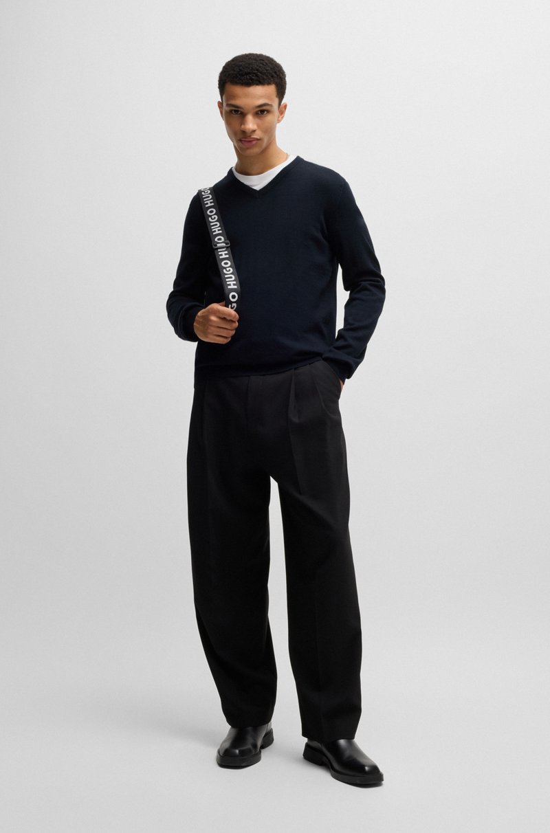 Hugo Boss Jersey Regular Fit De Lana Virgen Con Cuello En Pico