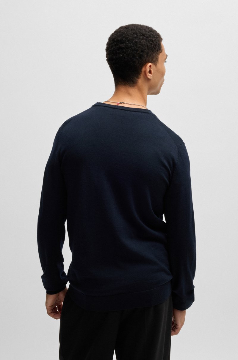Hugo Boss Jersey Regular Fit De Lana Virgen Con Cuello En Pico