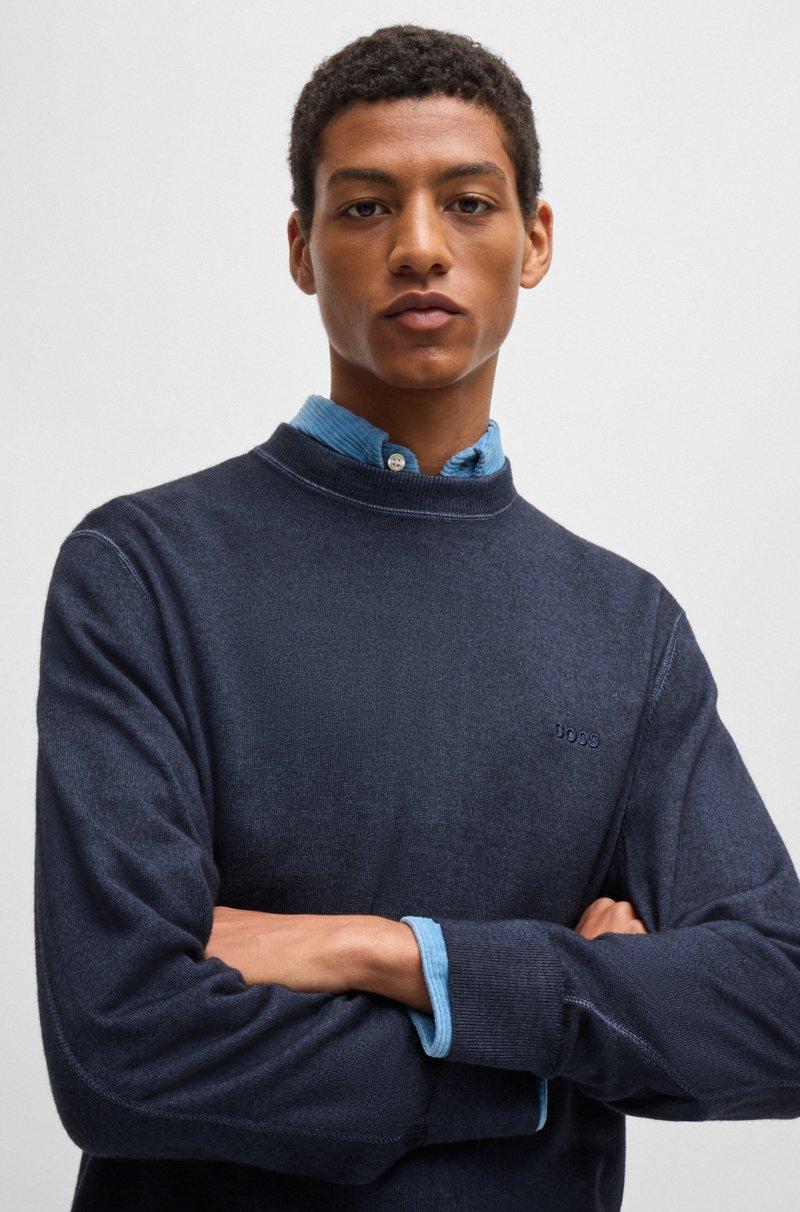 Hugo Boss Jersey Regular Fit De Lana Virgen Con Logo Bordado