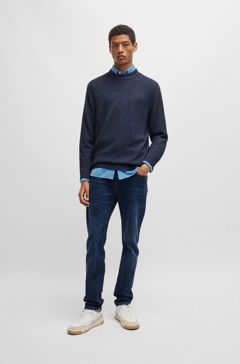 Hugo Boss Jersey Regular Fit De Lana Virgen Con Logo Bordado