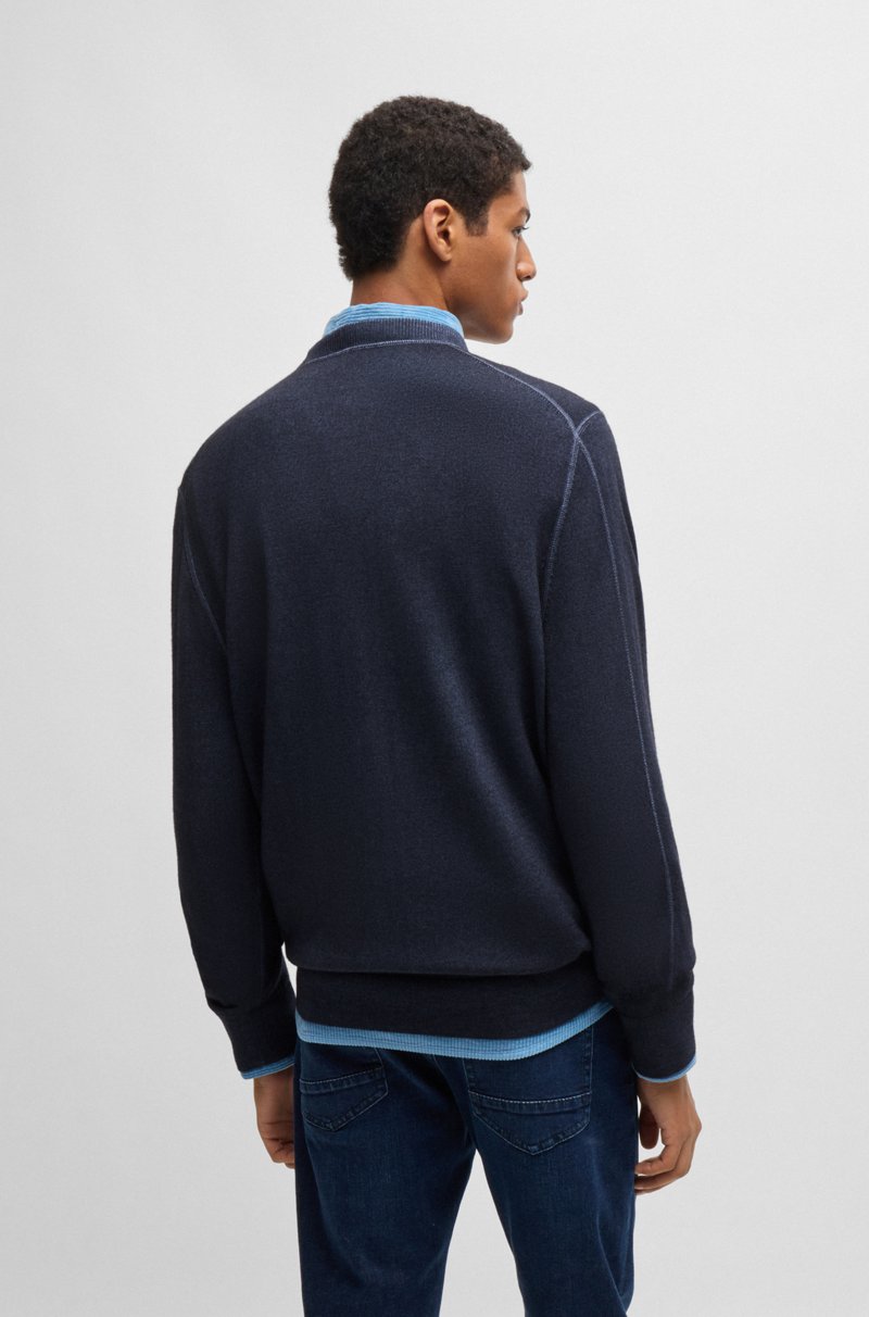 Hugo Boss Jersey Regular Fit De Lana Virgen Con Logo Bordado
