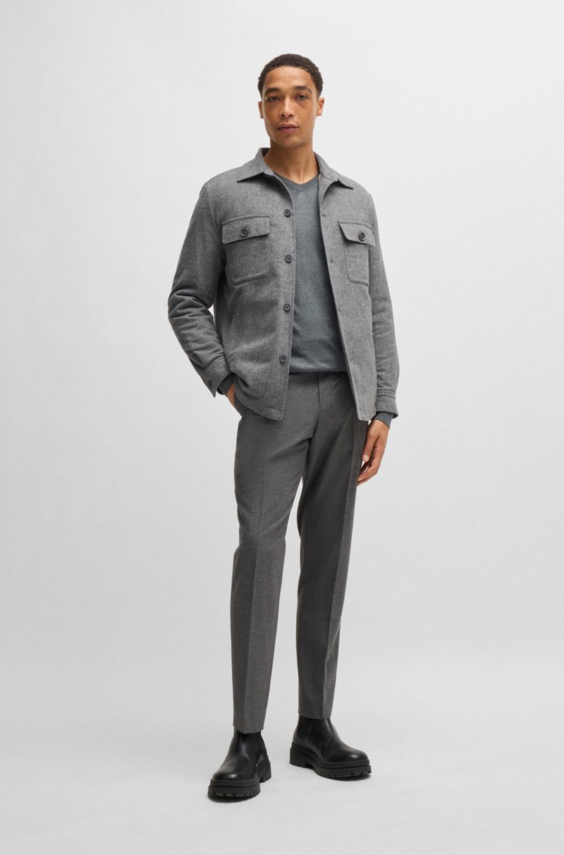Hugo Boss Jersey Regular Fit De Lana Virgen Con Logo Bordado