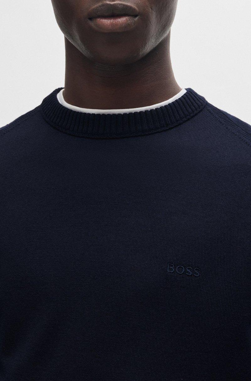 Hugo Boss Jersey Regular Fit De Mezcla De Lana Con Logo Bordado