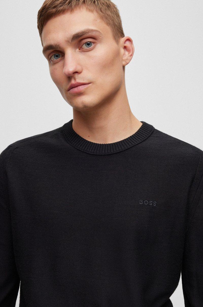 Hugo Boss Jersey Regular Fit De Mezcla De Lana Con Logo Bordado