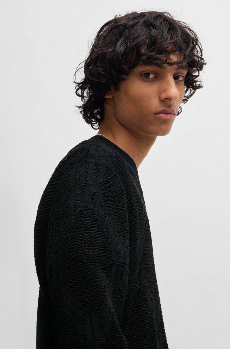 Hugo Boss Jersey Regular Fit De Punto Con Motivo De Cadena De La Marca