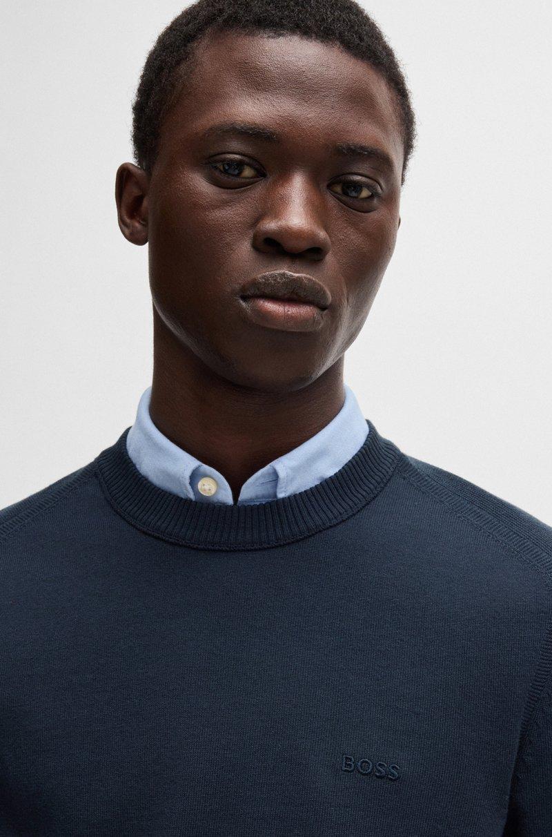 Hugo Boss Jersey Regular Fit De Punto De Algodón Con Logo Bordado