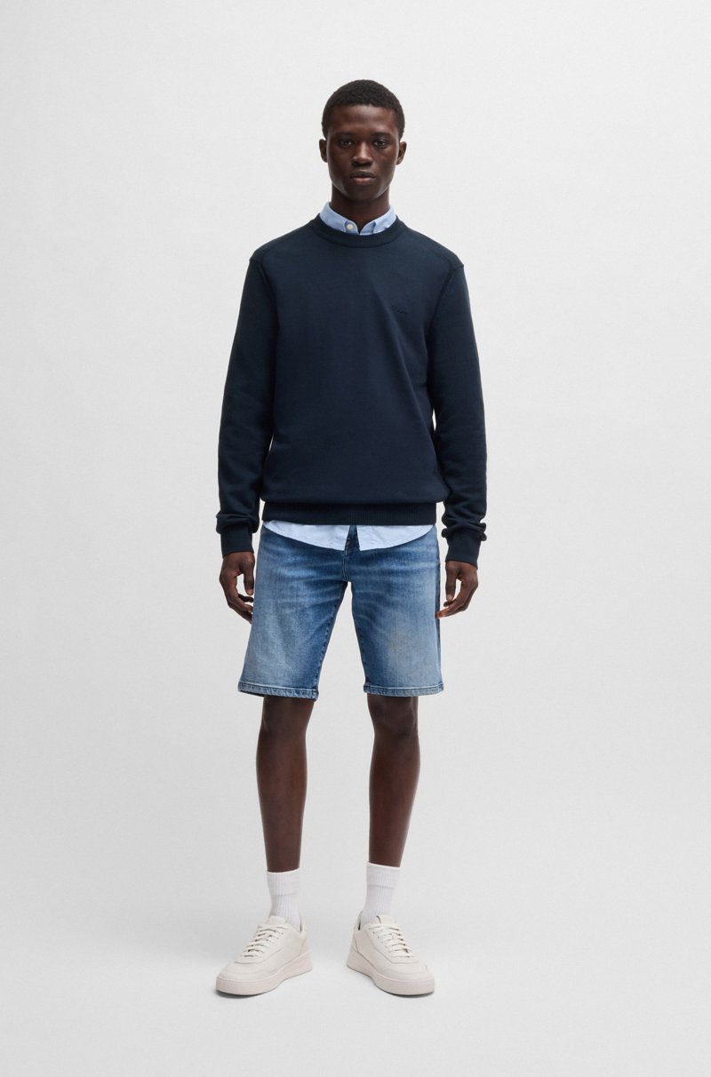 Hugo Boss Jersey Regular Fit De Punto De Algodón Con Logo Bordado