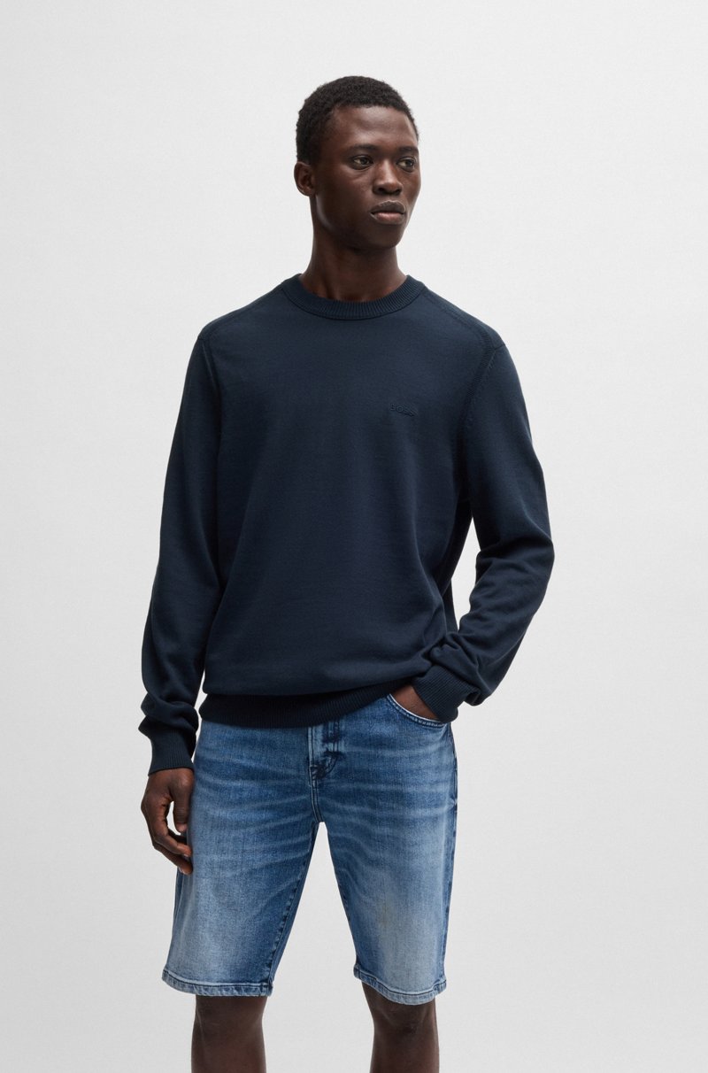 Hugo Boss Jersey regular fit de punto de algodón con logo bordado