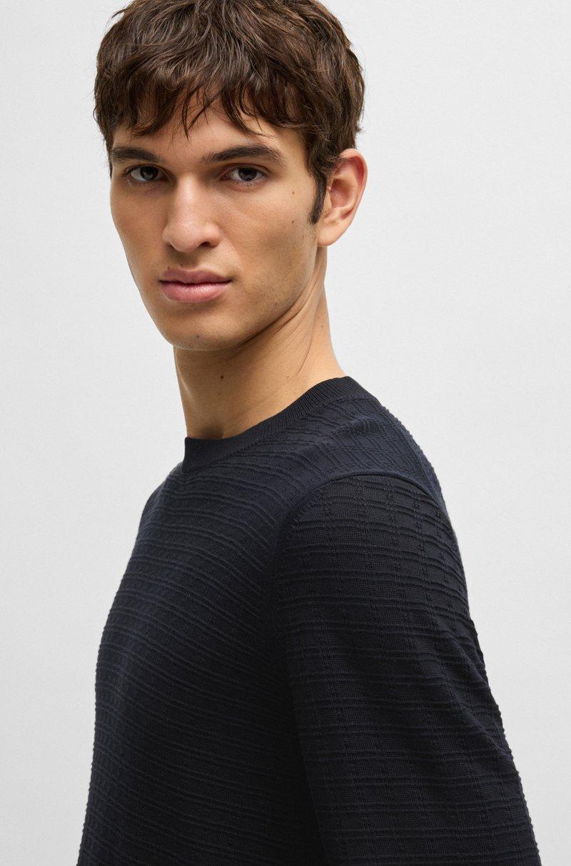 Hugo Boss Jersey Regular Fit De Seda Con Estructura De Punto