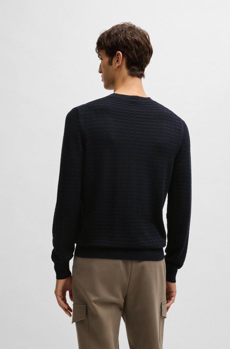 Hugo Boss Jersey Regular Fit De Seda Con Estructura De Punto
