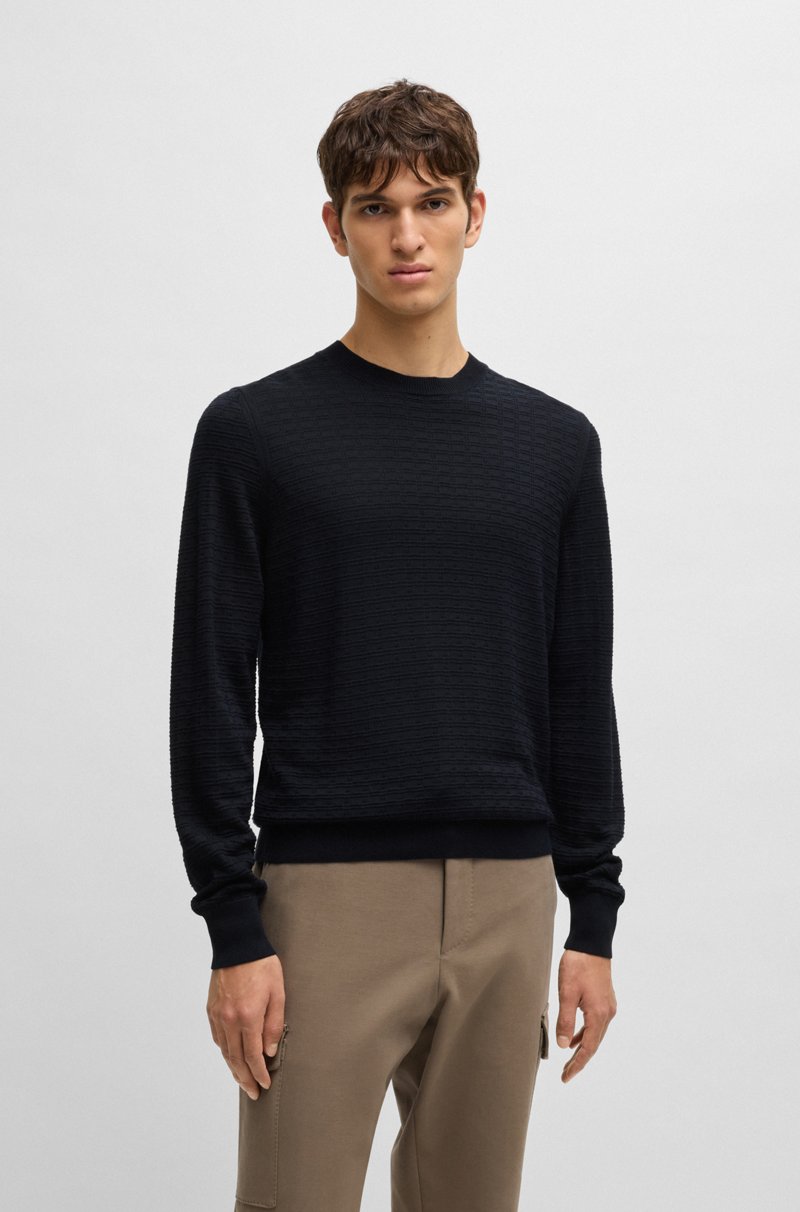Hugo Boss Jersey regular fit de seda con estructura de punto
