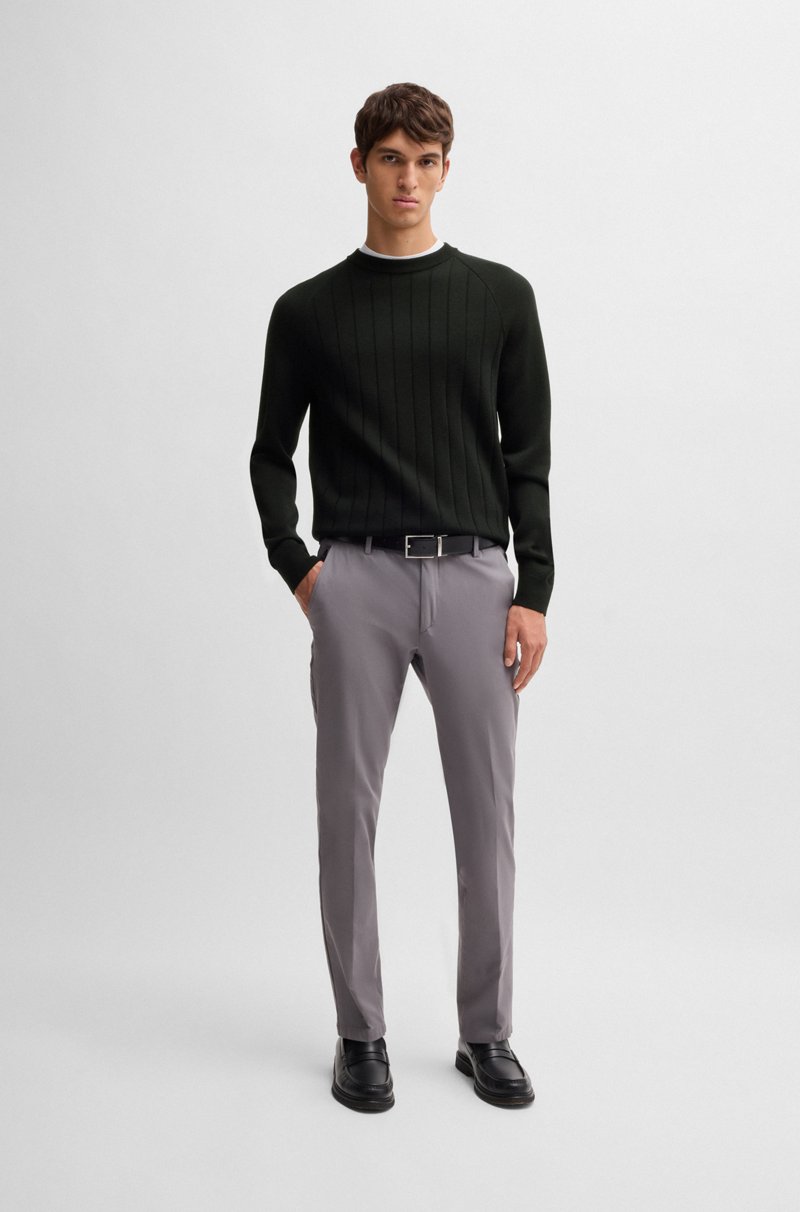 Hugo Boss Jersey Regular Fit En Mezcla De Lana Con Punto A Rayas