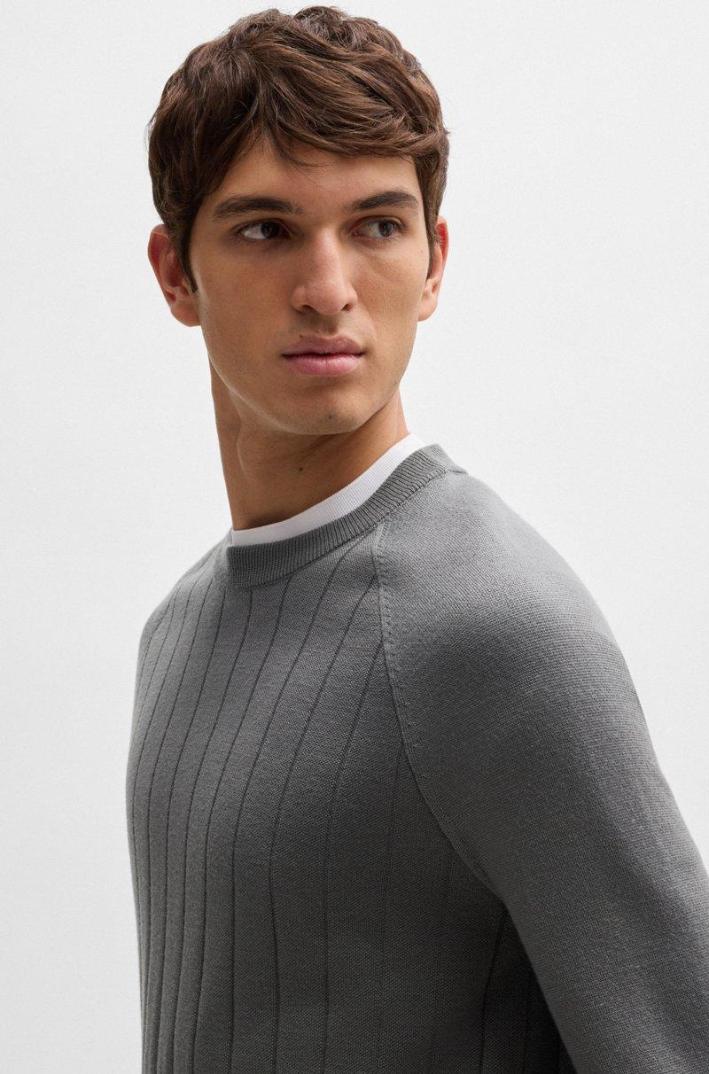 Hugo Boss Jersey Regular Fit En Mezcla De Lana Con Punto A Rayas