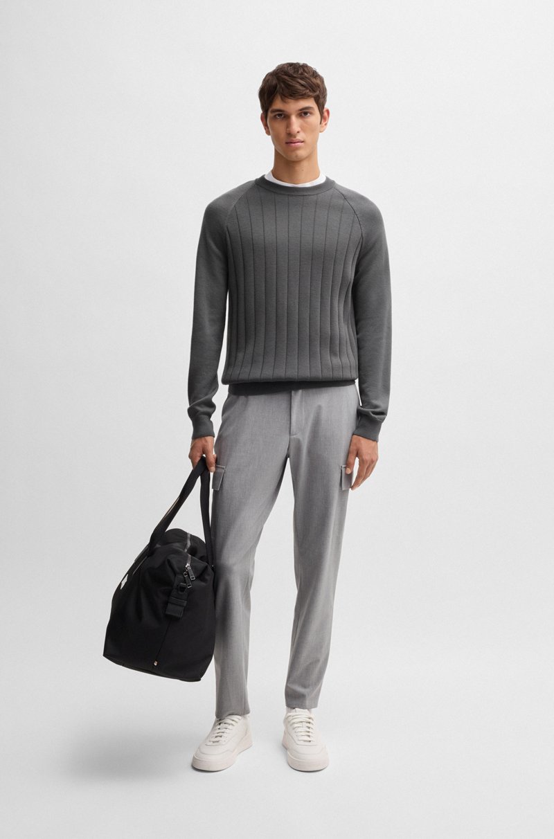 Hugo Boss Jersey Regular Fit En Mezcla De Lana Con Punto A Rayas