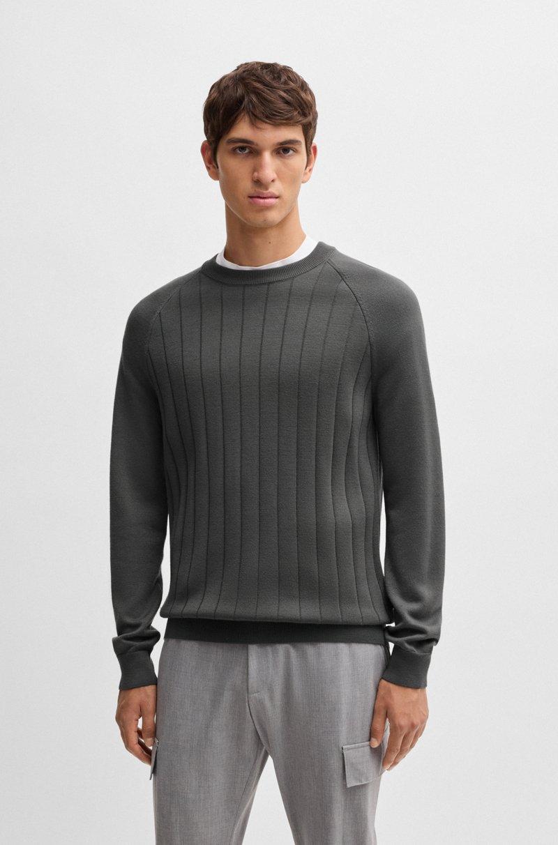 Hugo Boss Jersey regular fit en mezcla de lana con punto a rayas