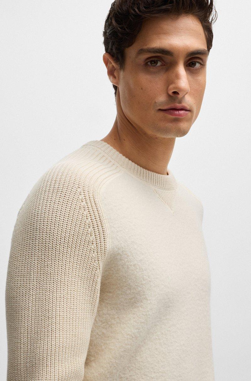 Hugo Boss Jersey Regular Fit En Mezcla De Materiales Con Puños En Canalé