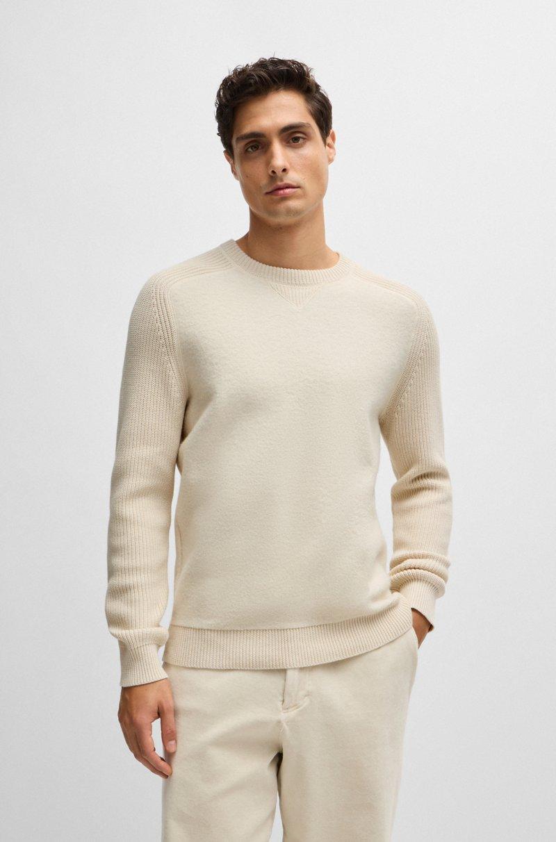 Hugo Boss Jersey regular fit en mezcla de materiales con puños en canalé