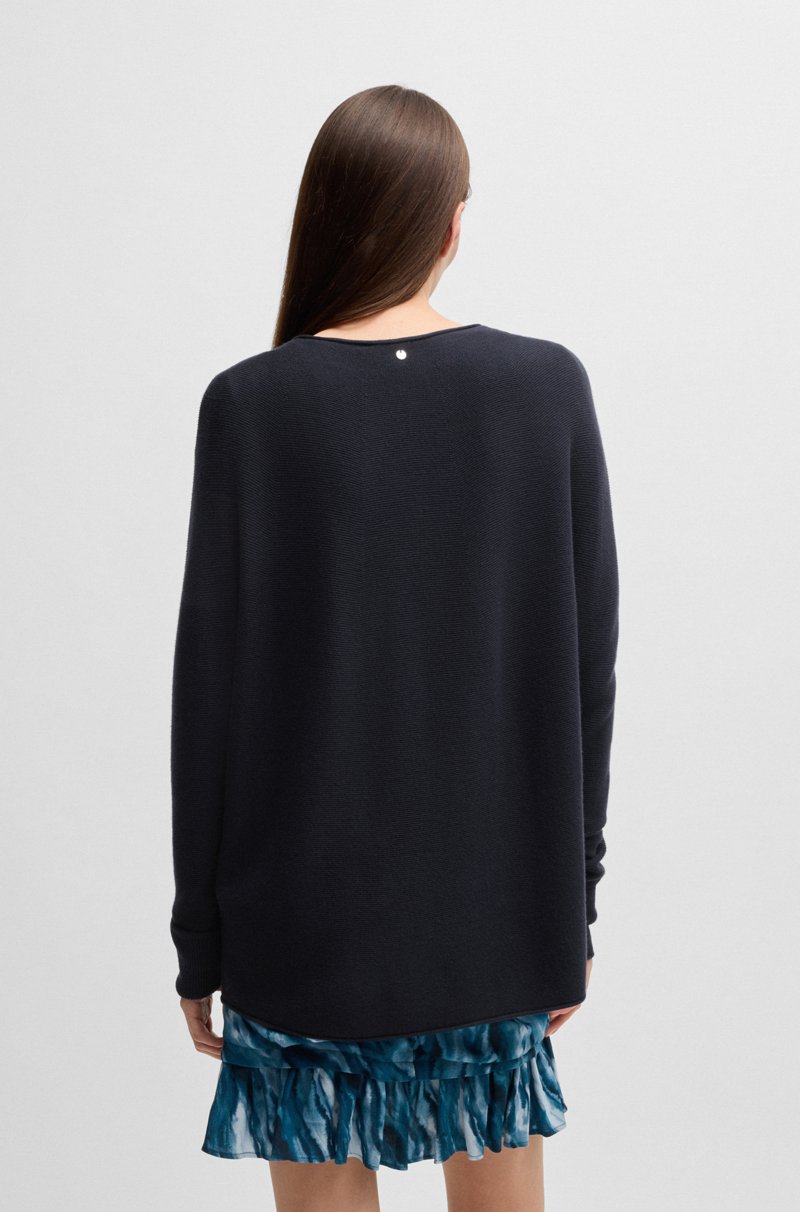 Hugo Boss Jersey Relaxed Fit Con Bordes Enrollados Y Colgante Con Logo