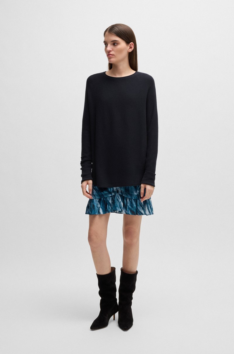 Hugo Boss Jersey Relaxed Fit Con Bordes Enrollados Y Colgante Con Logo