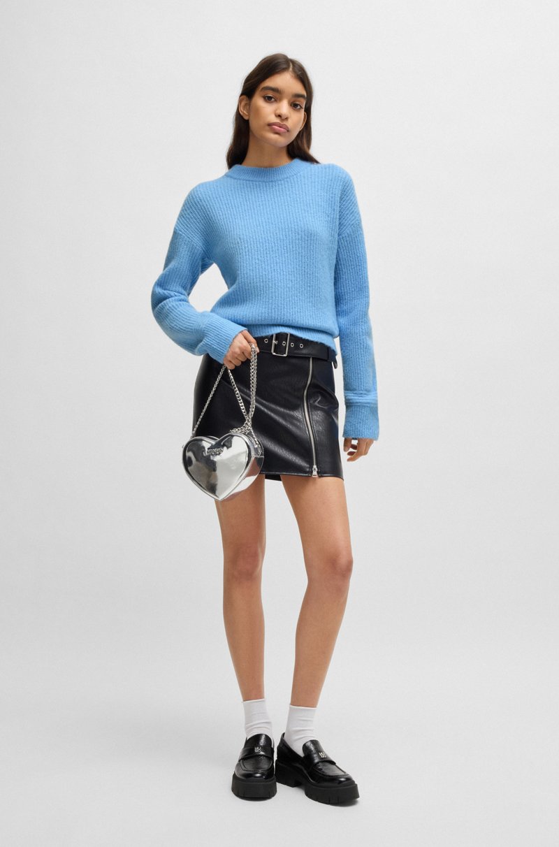 Hugo Boss Jersey Relaxed Fit Con Líneas De Eslabones De Punto